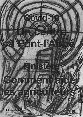 Fusain sur manchettes de journaux