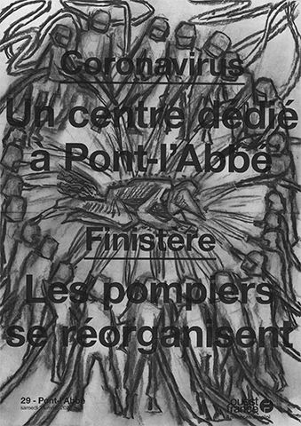 Fusain sur manchettes de journaux