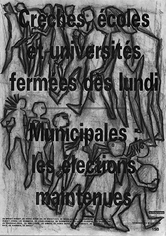 Fusain sur manchettes de journaux