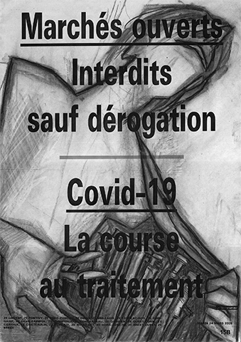 Fusain sur manchettes de journaux