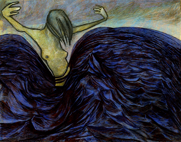 Acrylique et fusain sur papier