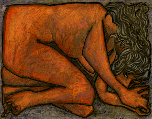 Acrylique et fusain sur papier