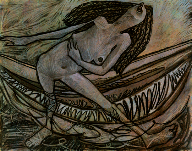 Acrylique et fusain sur papier