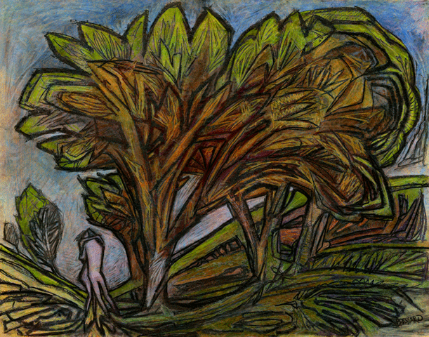 Acrylique et fusain sur papier