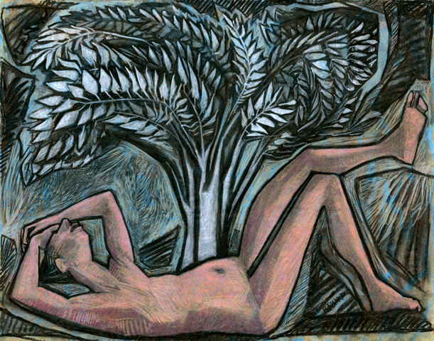 Acrylique et fusain sur papier