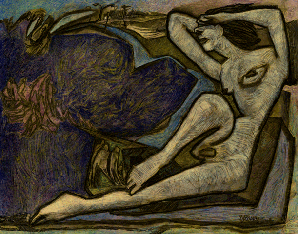 Acrylique et fusain sur papier