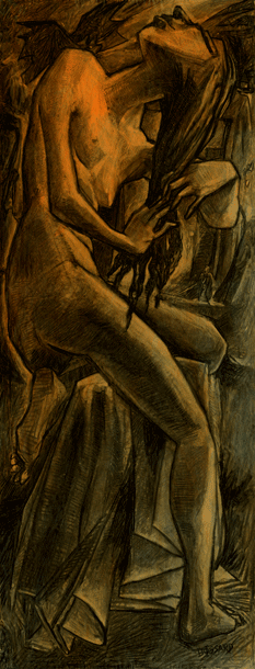Fusain et acrylique