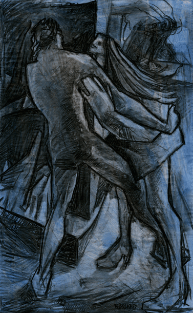 Fusain et acrylique