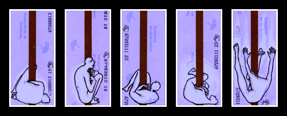 Ticket de métro parisien peint