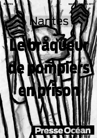 Illustrations au fusain des manchettes de journaux