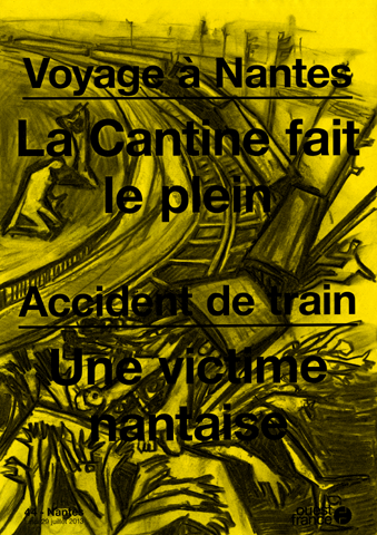 Illustrations au fusain des manchettes de journaux