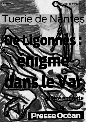 Illustrations au fusain des manchettes de journaux