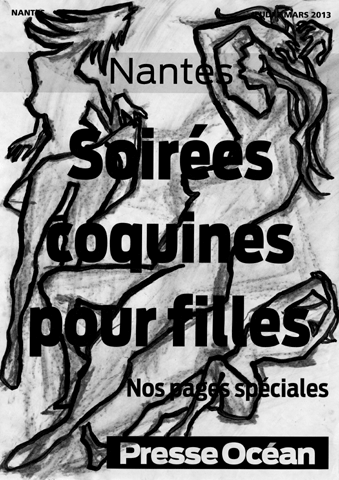 Illustrations au fusain des manchettes de journaux