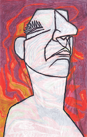 Huile sur papier