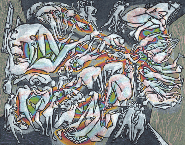 Huiles sur papier, marouflées sur toile