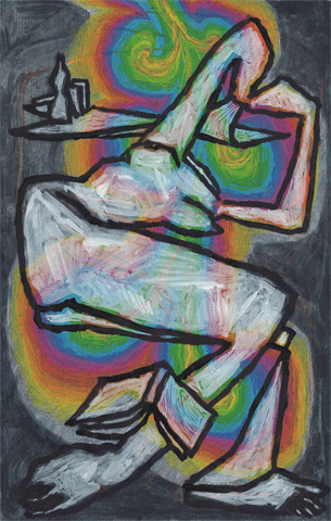 Huiles sur papier, marouflées sur toile