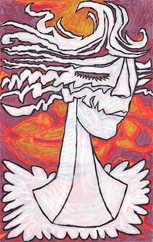 Huiles sur papier, marouflées sur toile